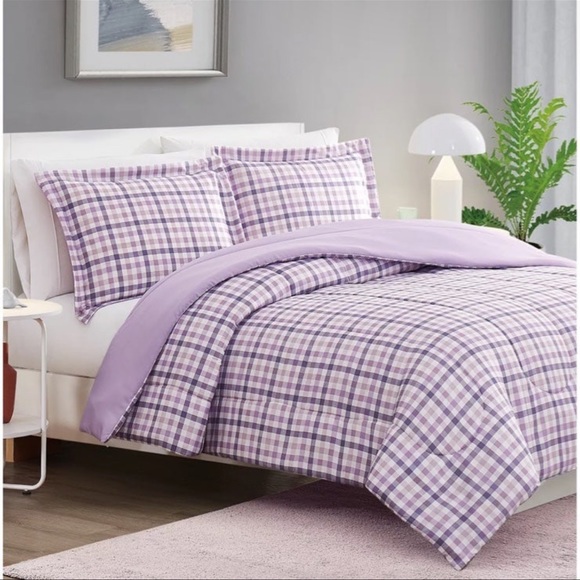 Macy's Bedding King Purple Lilac Gingham 3pc Comforter Set Poshmark